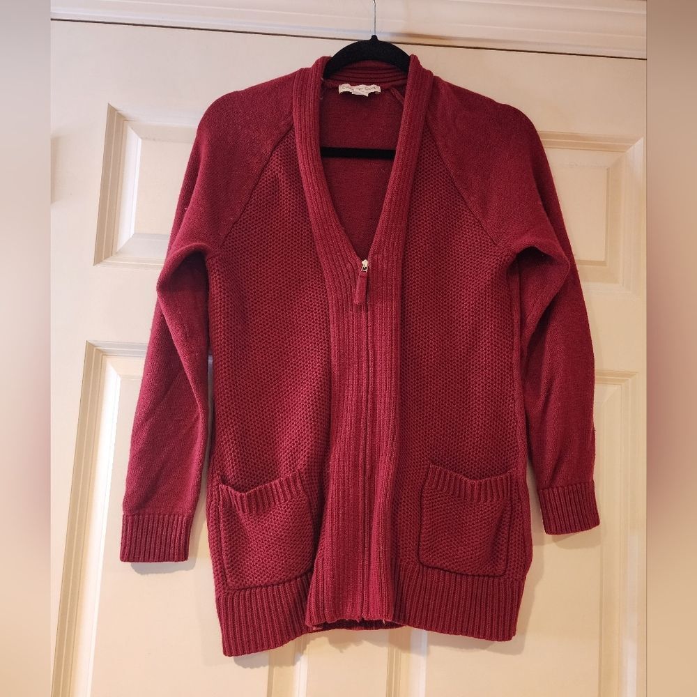 Coldwater Creek red zip up sweater cardigan Sweater XS